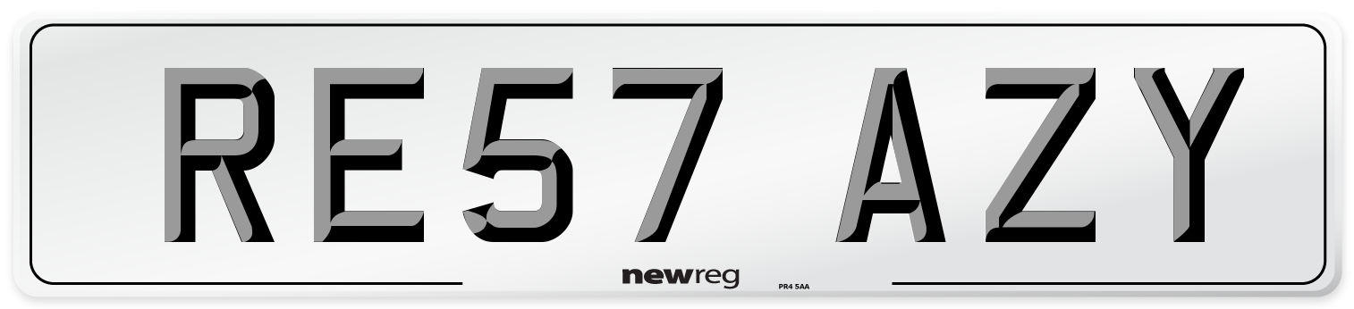 RE57 AZY Number Plate from New Reg